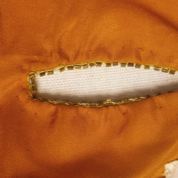 Vintage Silk Gold Sequined Made In India Dolman Sleeve Metallic Crew Neck L - Picture 10 of 12